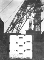 Dreiphasen-Objekt 180x180 cm con 1968 vor einer Industriekulisse der Schachtanlage Zeche "Unser Fritz 2/3" in Herne-Wanne. Auf vergleichbaren Industrieanlagen habe ich als Eisenanstreicher (Eisenwichser) gearbeitet.